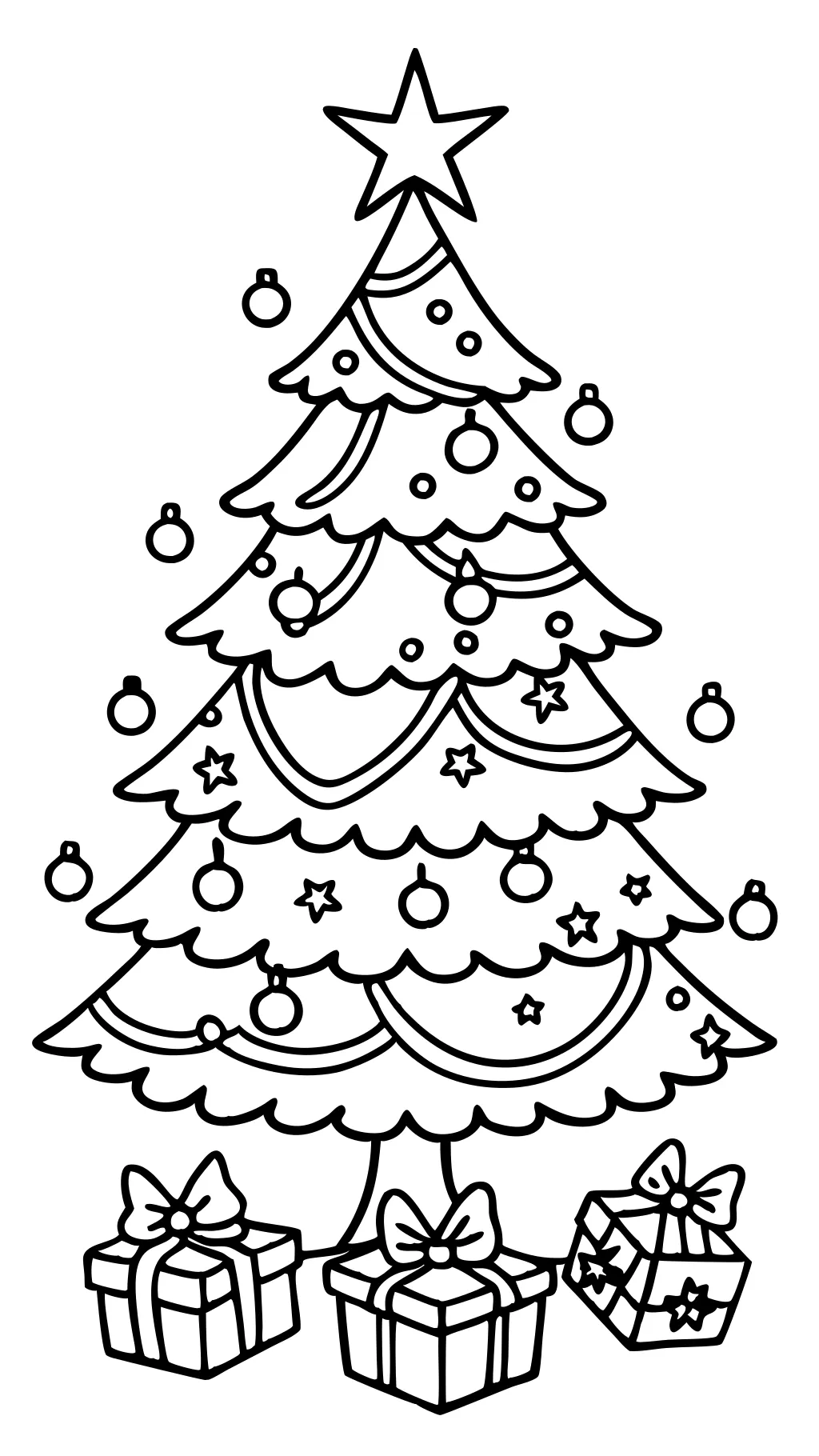 coloriage imprimable arbre de Noël